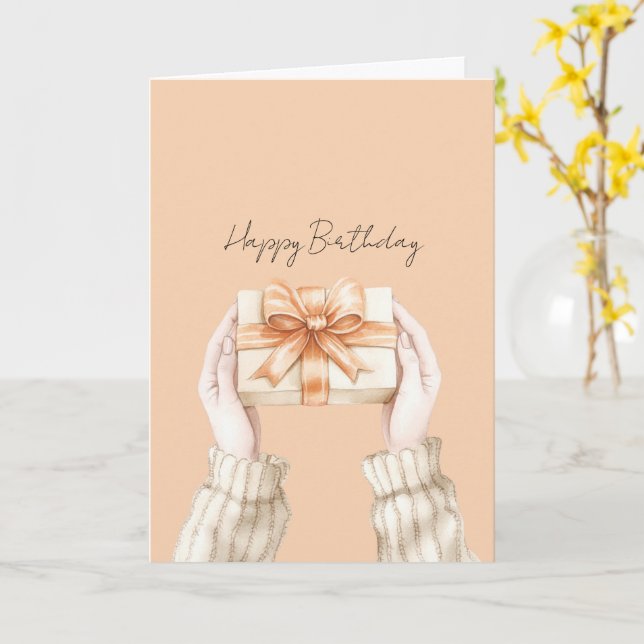 Carte Cadeau Ruban Arc Bow Anniversaire (Fleur jaune)