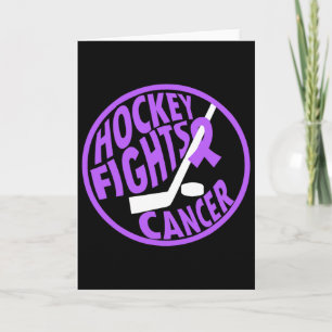 Carte Cadeau Ruban Violet Funny Hockey Contre le Cancer 