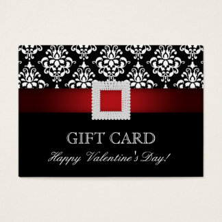 Carte cadeau Saint Valentin Bijou rouge Damas