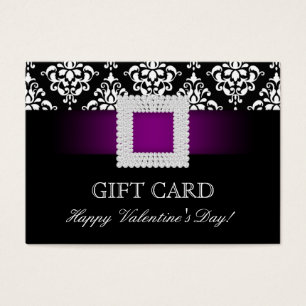 Carte cadeau Saint Valentin Joyau pourpre Damas