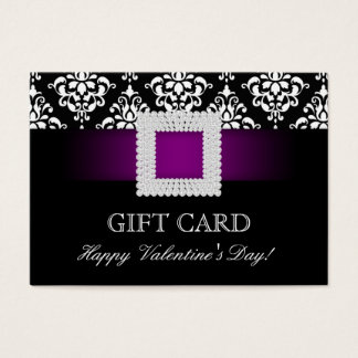 Carte cadeau Saint Valentin Joyau pourpre Damas