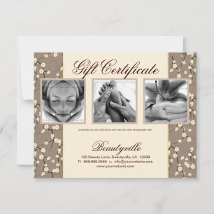 Carte cadeau Salon Cherry Blossom Floral Creme Pho