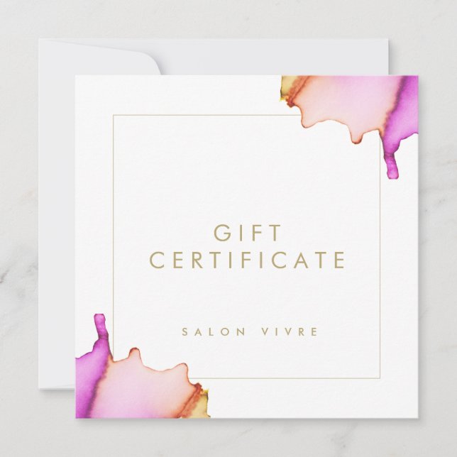 Carte cadeau Salon Moderne Minimaliste Aquarelle (Devant)