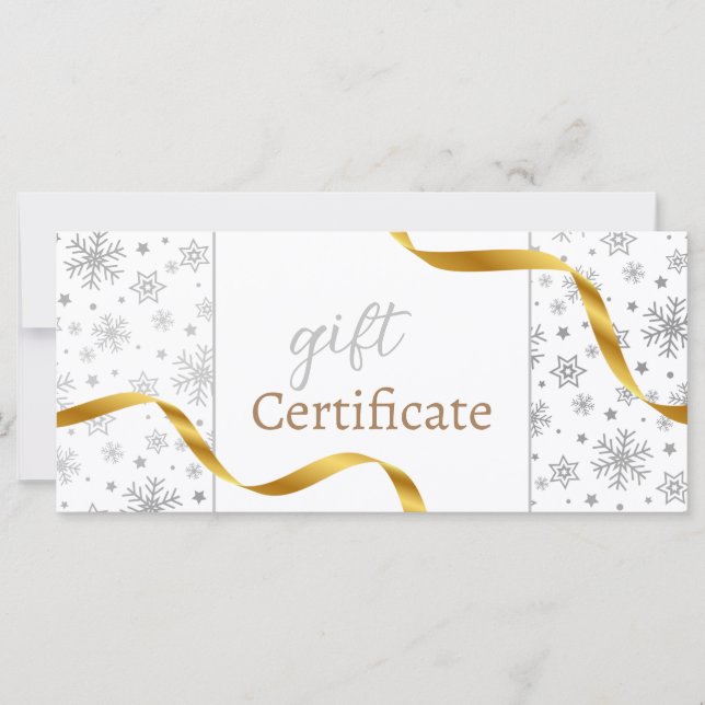 Carte cadeau Silver Flakes Gold Ribbon (Devant)