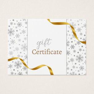 Carte cadeau Silver Ribbon Or moderne Flakes