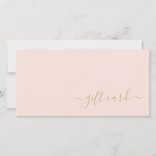 Carte cadeau simple chic Blush Pink Gold Hair Styl