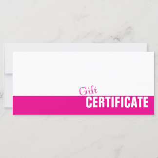 Carte cadeau simple rose et blanc