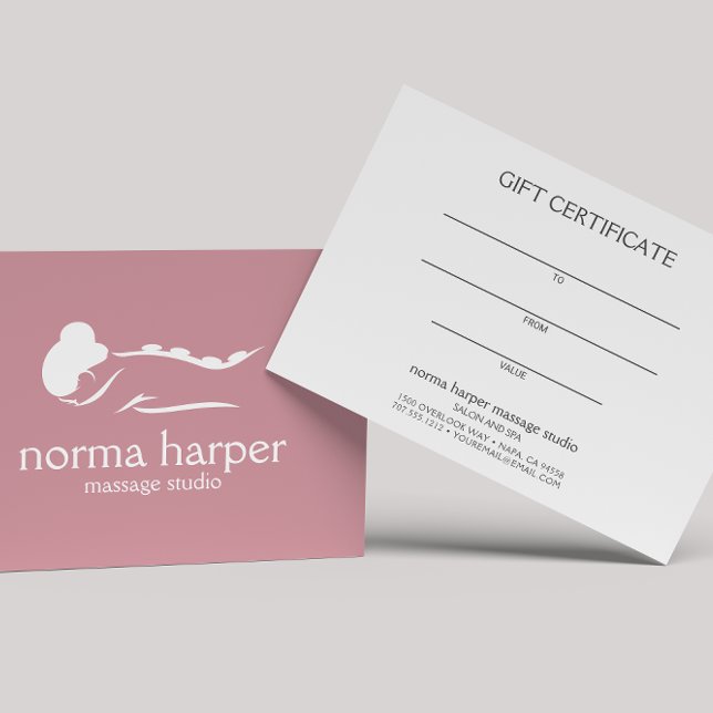 Carte-cadeau Spa de jour de massage en pierre rose (Créateur téléchargé)