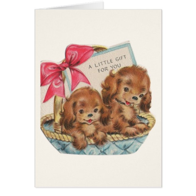 Carte cadeau Spaniel Puppy Cocker vintage (Devant)
