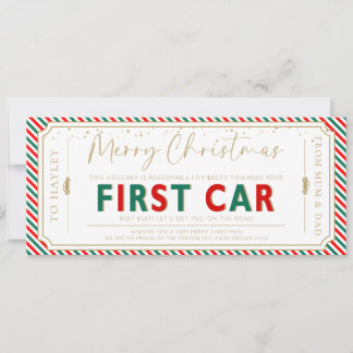 Carte Cadeau Stripe Première Voiture Noël