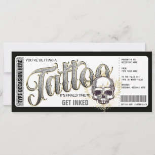 Carte Cadeau Tatouage Encre Tatoueur