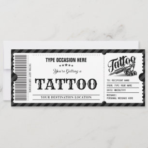 Carte Cadeau Tatouage Personnalisé Encre Tatoueur