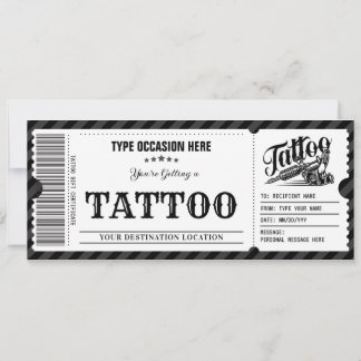 Carte Cadeau Tatouage Personnalisé Encre Tatoueur