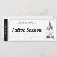 Carte Cadeau Ticket Bon de Tatouage Certificat