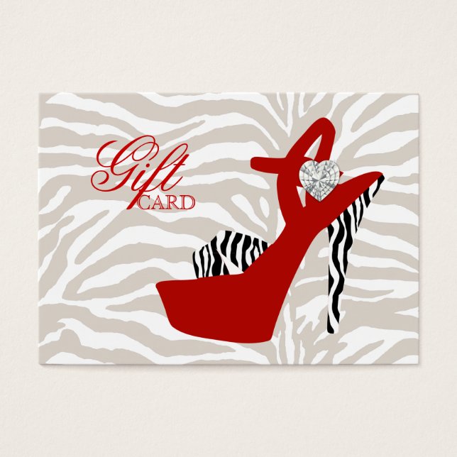 Carte cadeau VALENTINE Chaussure Zebra Red (Devant)