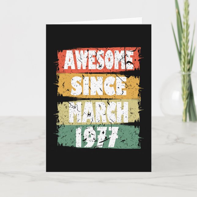 Carte Cadeau vintage 1977 Anniversaire mars (Devant)