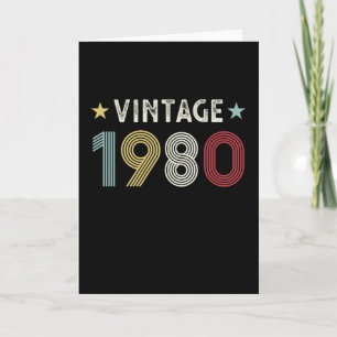 Carte Cadeau vintage 1980 40e anniversaire Cadeau 40 ans