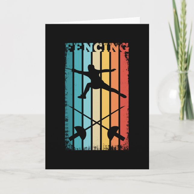 Carte Cadeau vintage d'escrime pour Fencer Saber Rapier  (Devant)