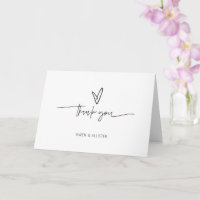 Carte cadeau Wedding shower carte de remerciements