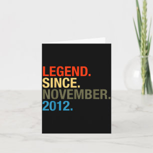 Carte Cadeaux 9e anniversaire - Légende depuis novembre