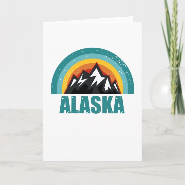 Carte Cadeaux Alaska Retro Sunset États Américains (Devant)