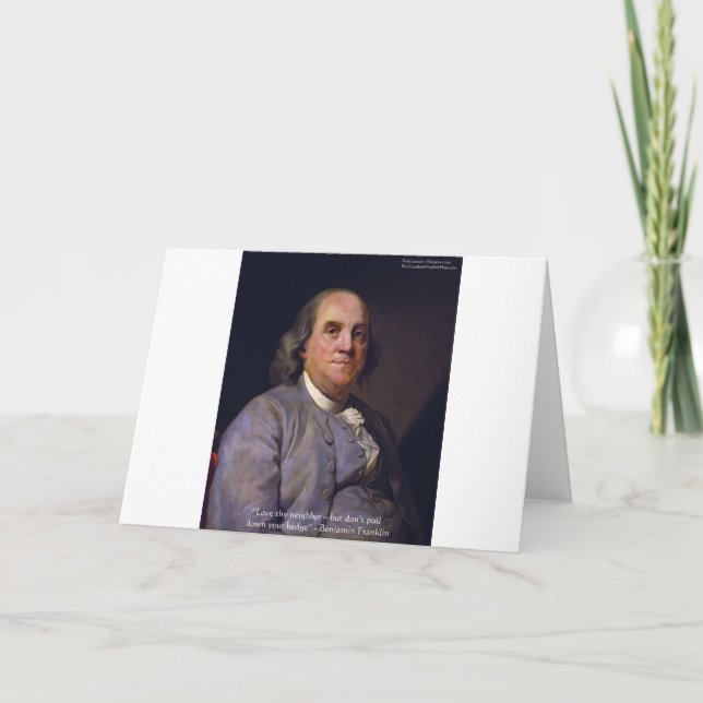 Carte Cadeaux avec la citation de Ben Franklin "Aime ton (Devant)