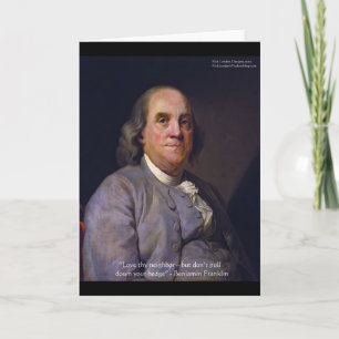 Carte Cadeaux avec la citation de Ben Franklin "Aime ton