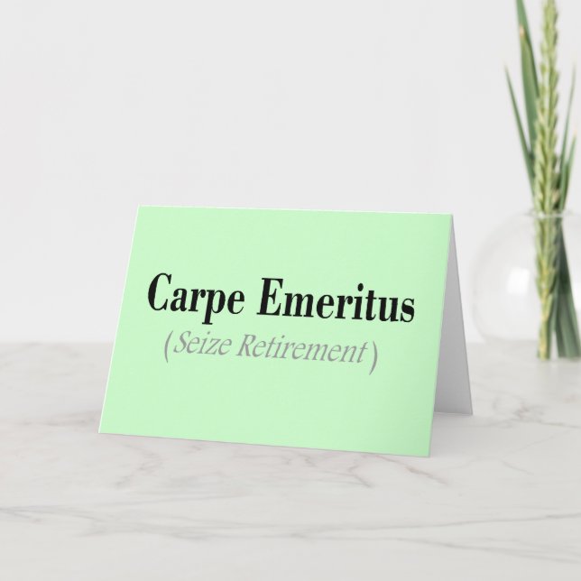 Carte Cadeaux Carpe Emeritus (Saisir la retraite) (Devant)