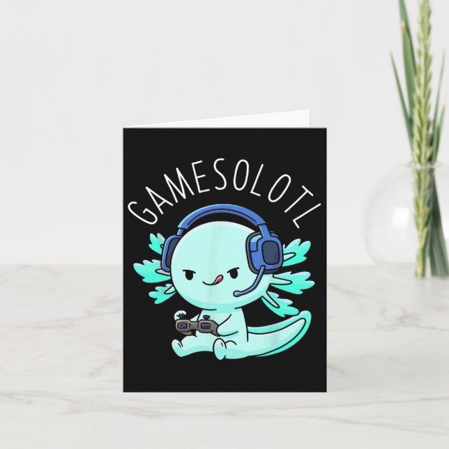 Carte Cadeaux d'anime de joueur d'Axolotl Kawaii garçons (Devant)