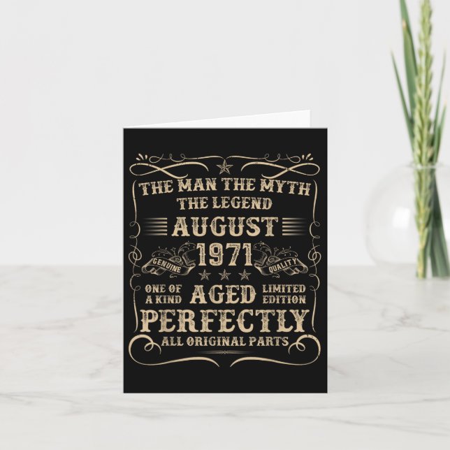 Carte Cadeaux D'Anniversaire De 54 Ans Pour Hommes Août  (Devant)