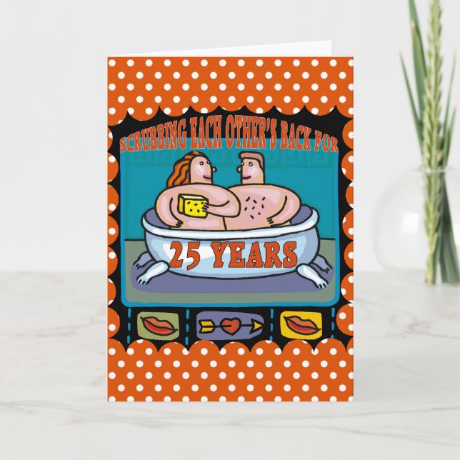 Carte Cadeaux d'anniversaire de mariage 25 ans (Devant)