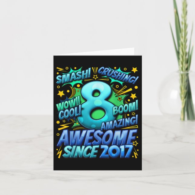 Carte Cadeaux de 8 ans pour garçons 8e anniversaire garç (Devant)