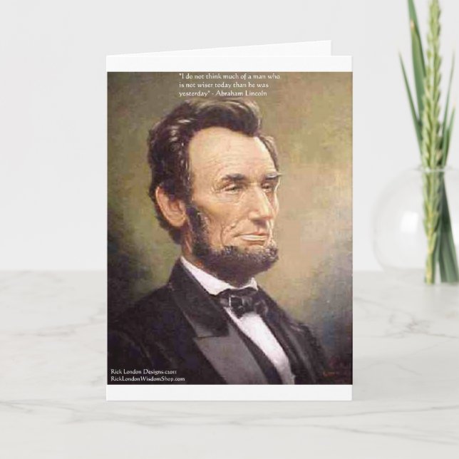 Carte Cadeaux de citations d'Abe Lincoln "Plus sage" T-s (Devant)