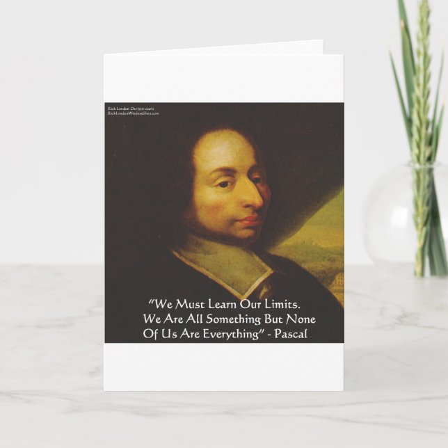 Carte Cadeaux de citations de sagesse de Pascal "Apprend (Devant)