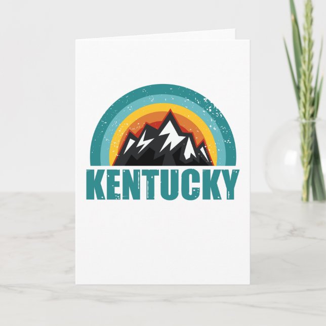 Carte Cadeaux de coucher de soleil rétro du Kentucky Éta (Devant)