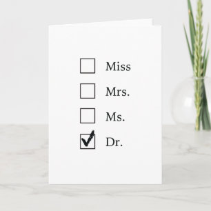 Carte Cadeaux de doctorat pour femmes