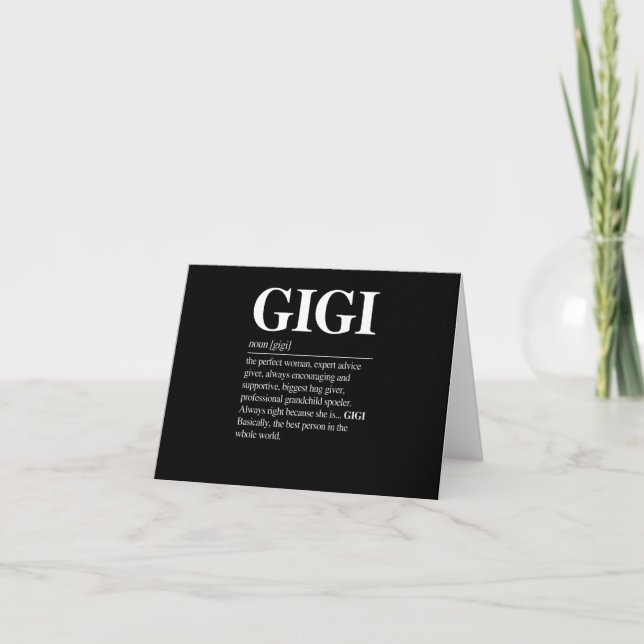 Carte Cadeaux de Gigi Définition Grand-mère Fête des Mèr (Devant)