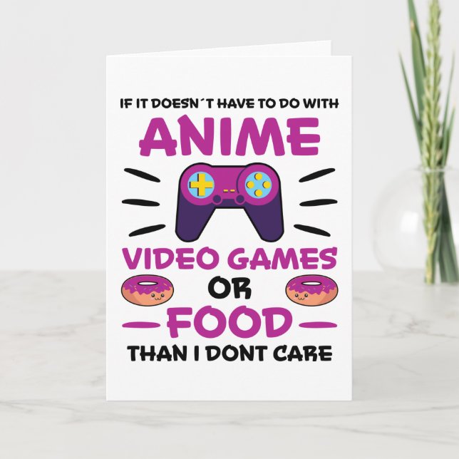 Carte Cadeaux de jeux vidéo de nourriture d'anime Manga  (Devant)