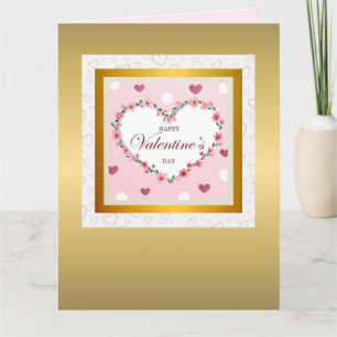 Carte Cadeaux de la Saint-Valentin Cœurs Floraux de Rose