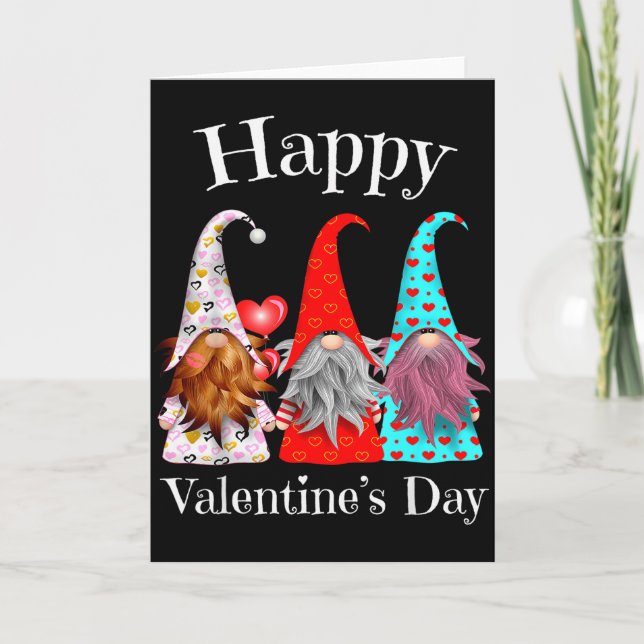 Carte Cadeaux de la Saint-Valentin Gnomes Mignons Couple (Devant)