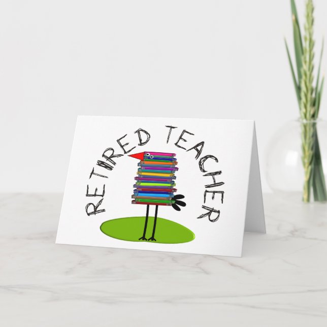 Carte Cadeaux de l'enseignant retraité "Book Bird" (Devant)