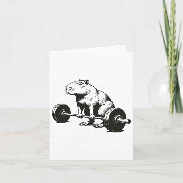 Carte Cadeaux de musculation Capybara Poids Levant Funny (Devant)