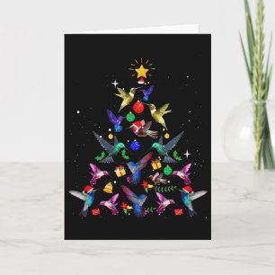 Carte Cadeaux de Noël Colibri Mignon Arbre de Noël