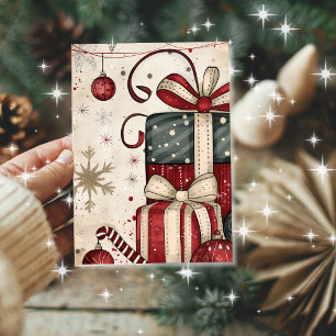Carte Cadeaux de Noël empilés vintage Ornements rétro