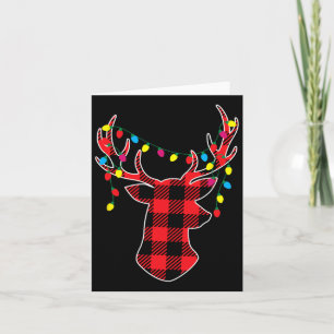 Carte Cadeaux de Noël noirs rouges Buffalo Plaid Deer Wo