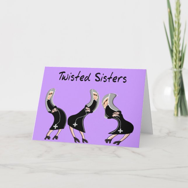 Carte Cadeaux de religieuse catholique "Twisted Sisters" (Devant)
