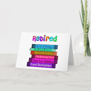 Carte Cadeaux de retraite empilement unique de livres Co