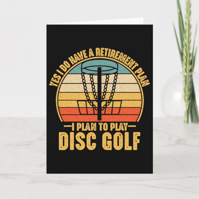 Carte Cadeaux de retraite pour joueurs de disc golf Drôl (Devant)