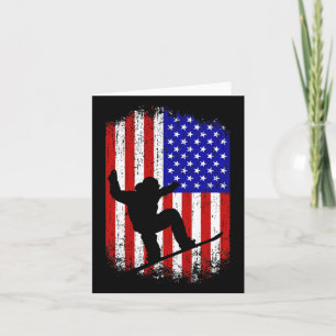 Carte Cadeaux De Snowboard Pour Hommes Femmes Drapeau Am