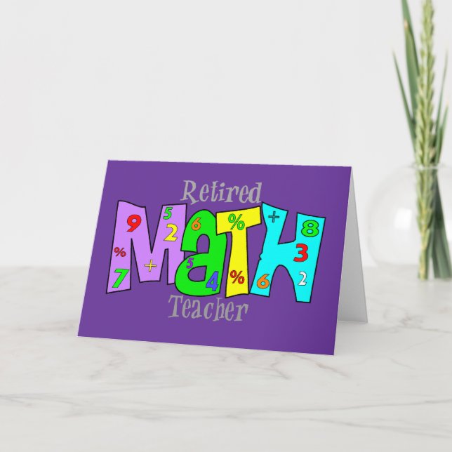 Carte Cadeaux d'enseignant en mathématiques à la retrait (Devant)